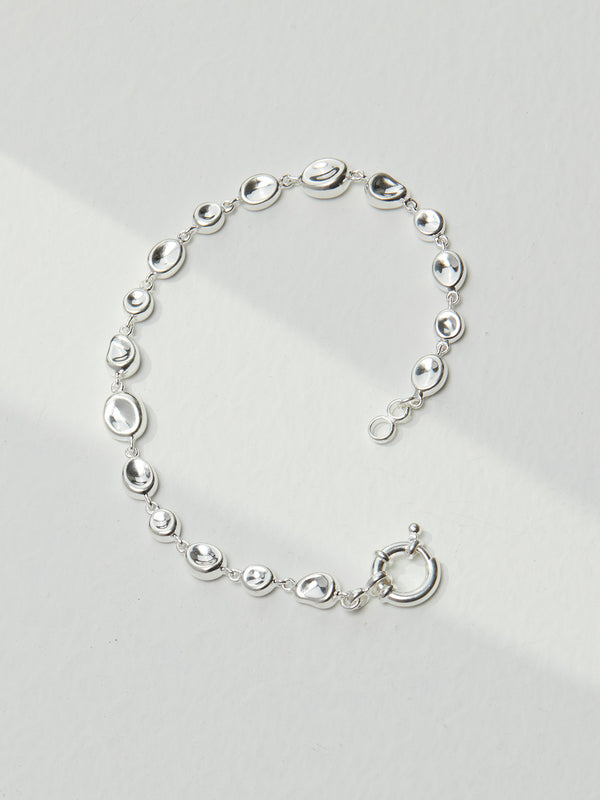 Lava series plain silver bracelet