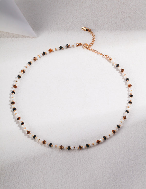 Sterling silver tiger's eye stone necklace